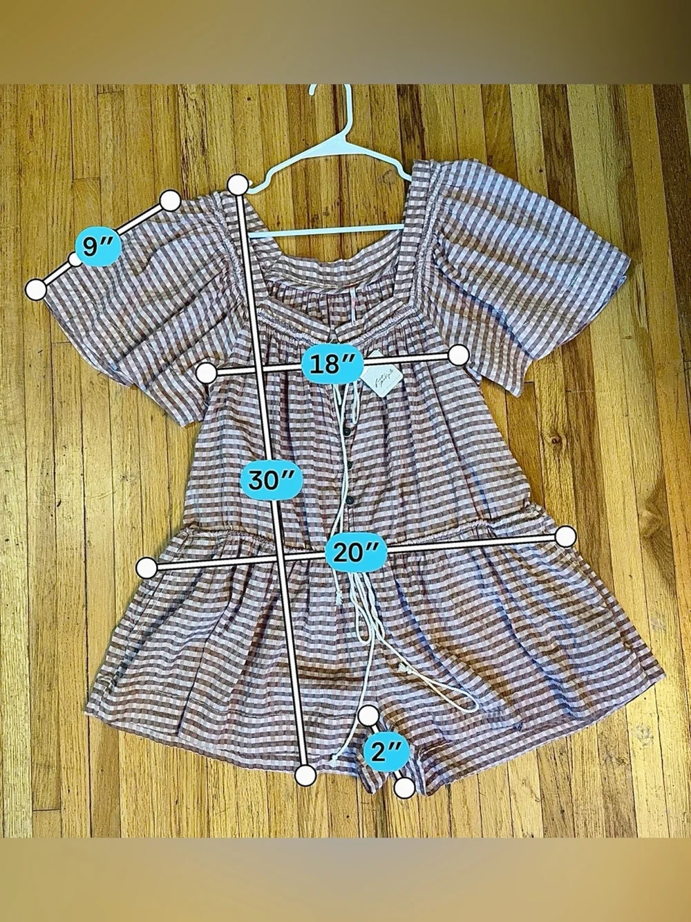 Free People Country Line Plaid Romper - Picture 6 of 9